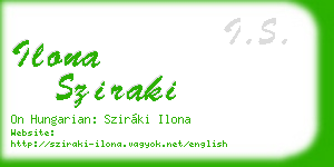 ilona sziraki business card